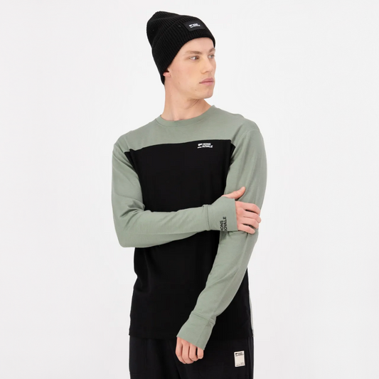 Mons Royale - Men's Yotei Merino Long Sleeve - Willow/Black