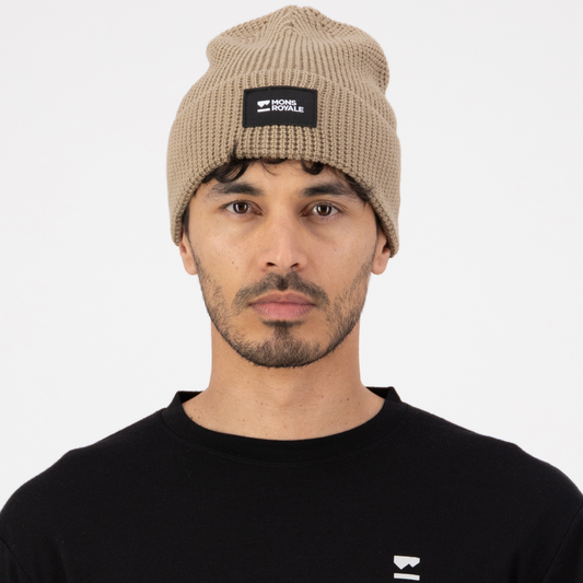 Mons Royale - Unisex Bluff Merino Beanie - Birch