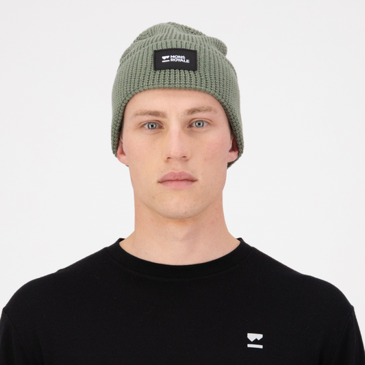Mons Royale - Unisex Bluff Merino Beanie - Willow