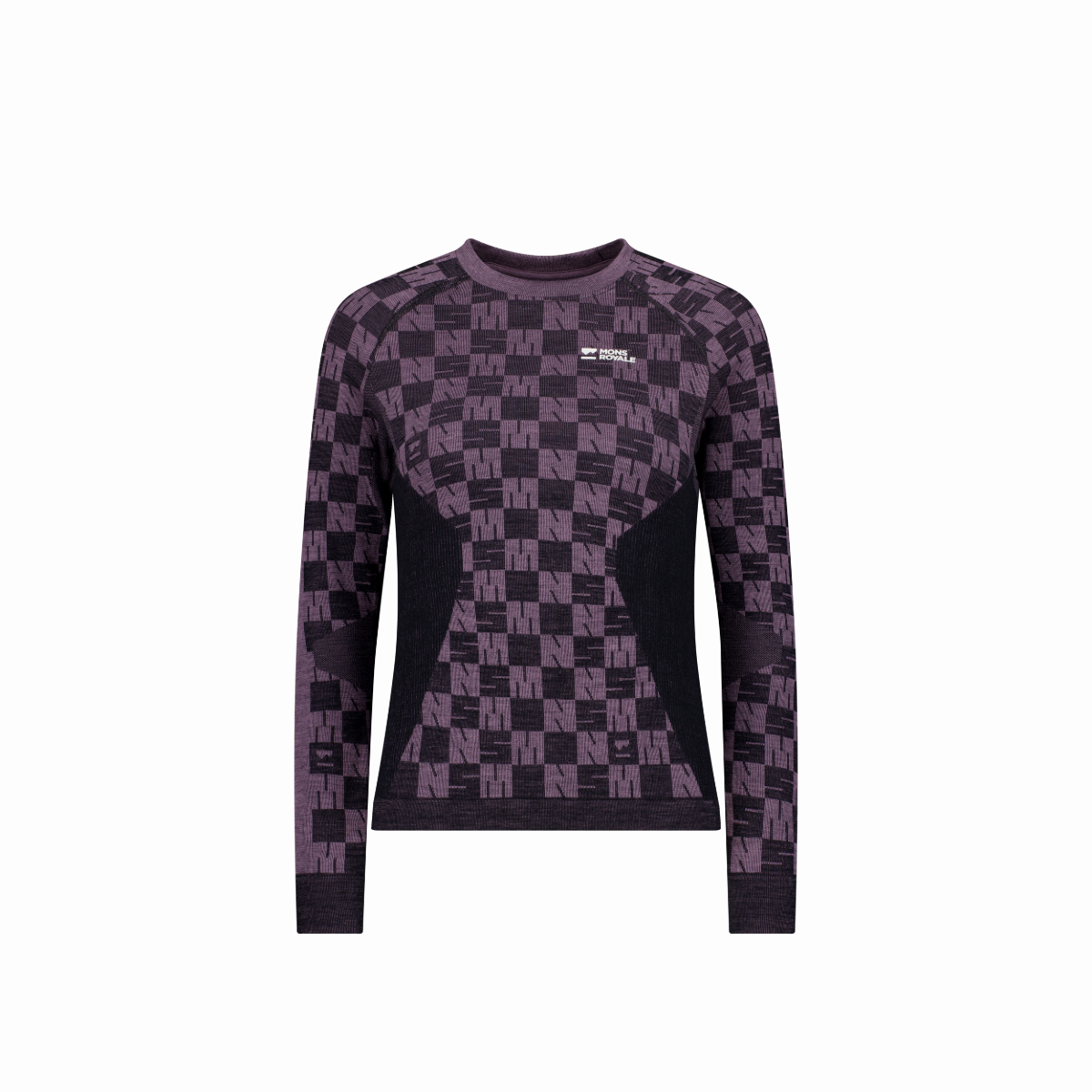 Mons Royale - Women's Ascender Merino Base Layer Long Sleeve - Mauve/Black
