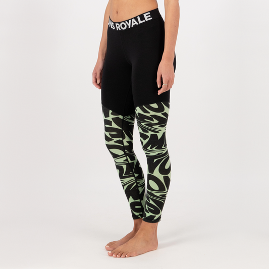 Mons Royale - Women's Cascade Merino Base Layer Legging - Signal Lost Matcha