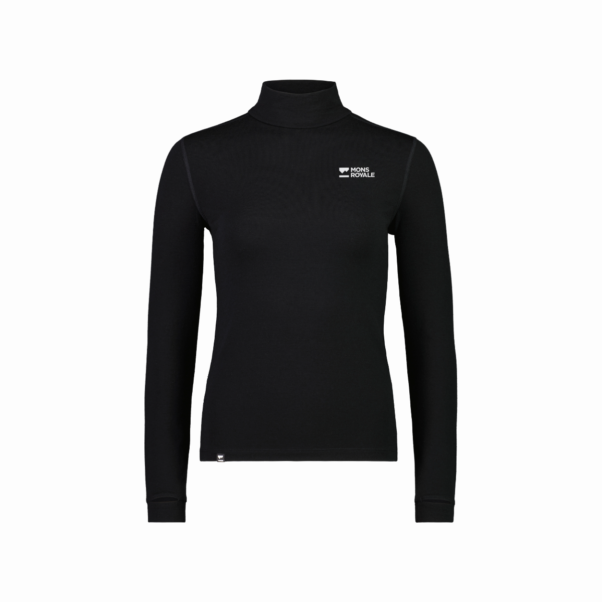 Mons Royale - Women's Cascade Merino Base Layer Mock Neck Long Sleeve - Black