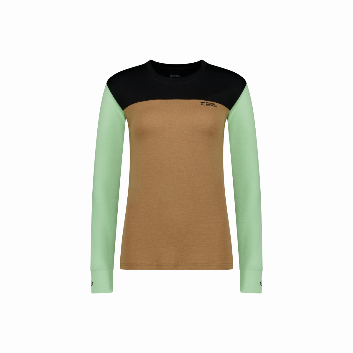 Mons Royale - Women's Yotei Merino Long Sleeve - Matcha/Toffee/Black