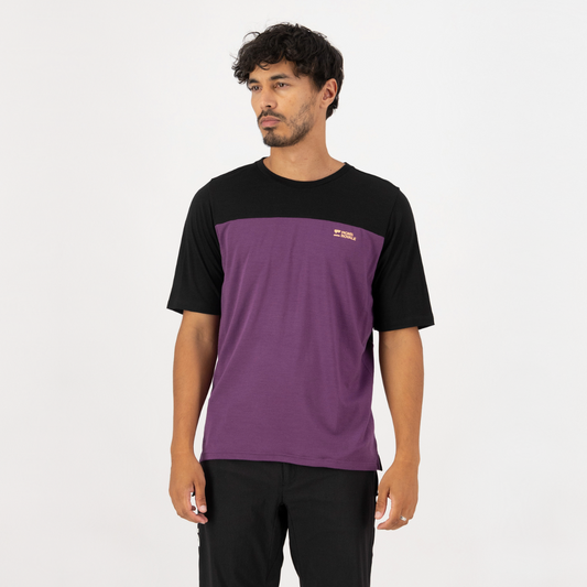 Mons Royale - Men's Diversion Merino Bike Jersey Short Sleeve - Boysenberry/Black