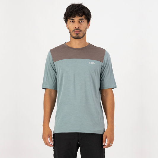 Mons Royale - Men's Diversion Merino Bike Jersey Short Sleeve - Desert Sage/Iron