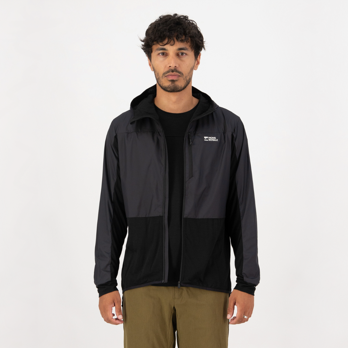 Mons Royale - Men's Diversion Merino Wind Jacket - Black