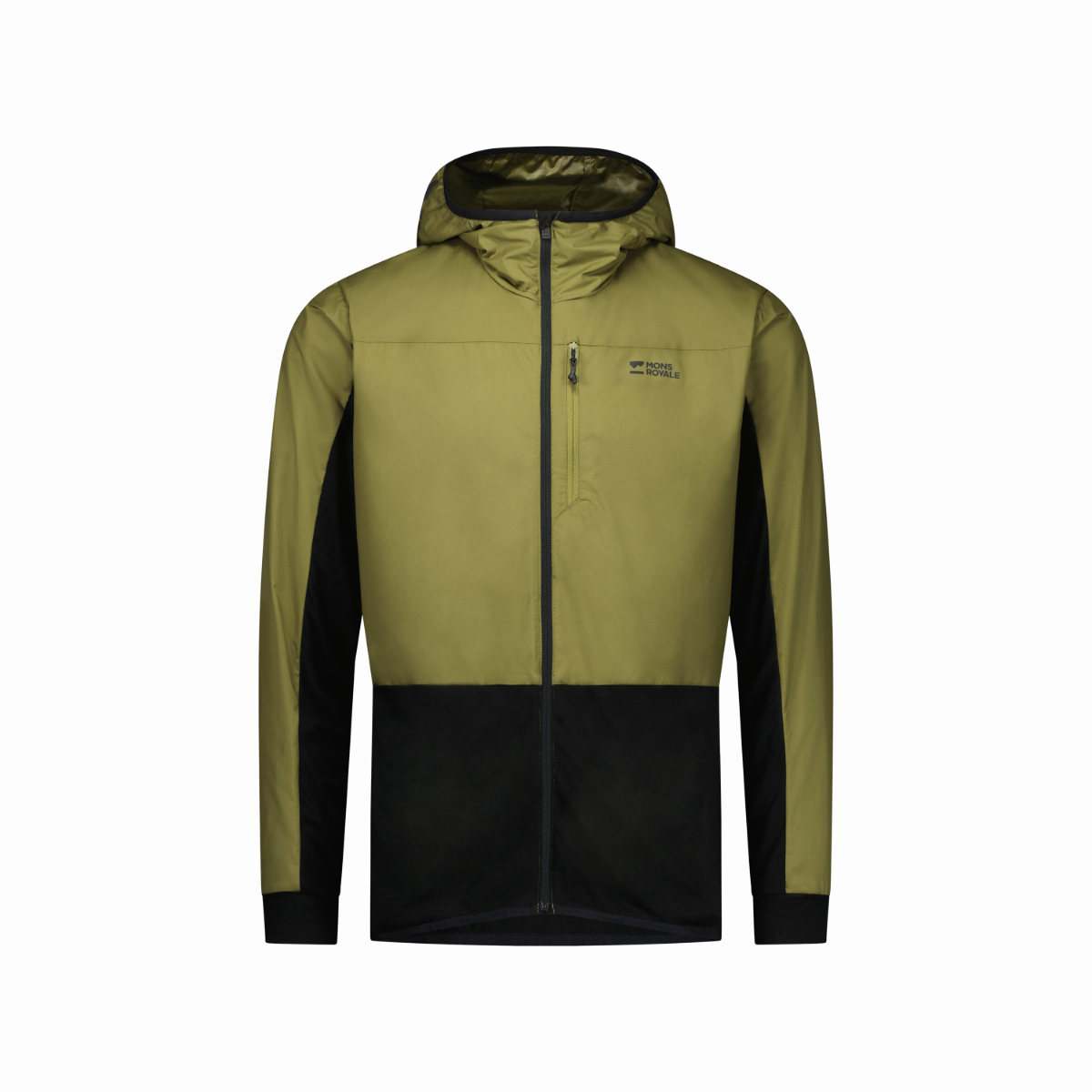 Mons Royale - Men's Diversion Merino Wind Jacket - Fern/Black