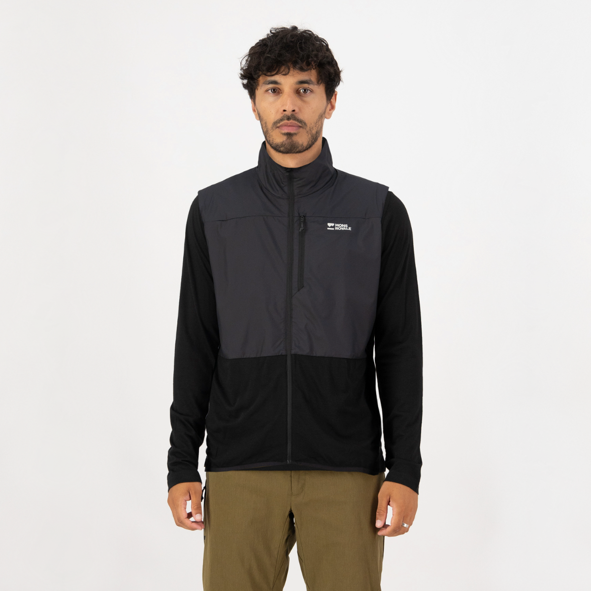Mons Royale - Men's Diversion Merino Wind Vest - Black