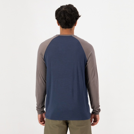 Mons Royale - Men's Icon Merino Raglan Long Sleeve - Midnight/Iron