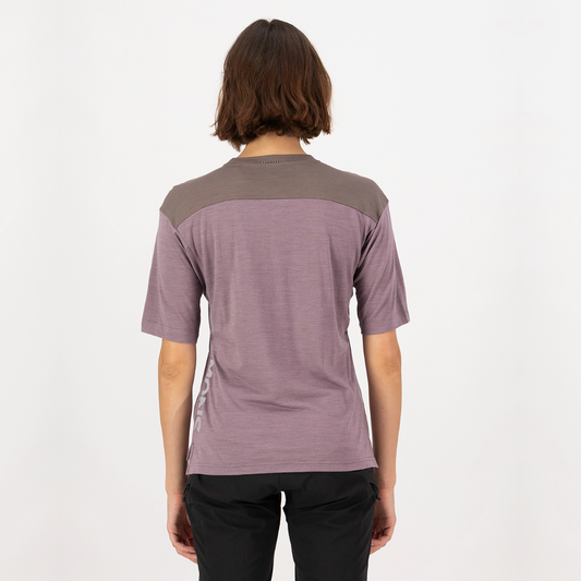 Mons Royale - Women's Diversion Merino Bike Jersey Short Sleeve - Mauve/Iron