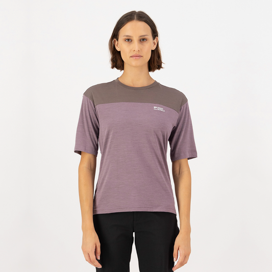 Mons Royale - Women's Diversion Merino Bike Jersey Short Sleeve - Mauve/Iron