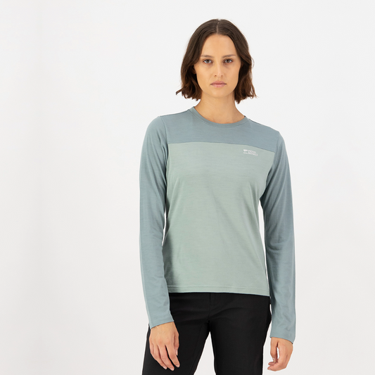 Mons Royale - Women's Diversion Merino Bike Jersey Long Sleeve - Dew/Desert Sage