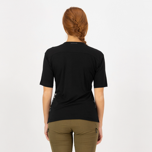 Mons Royale (Sample) - Women's Diversion Merino Short Sleeve Jersey - Black