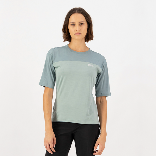 Mons Royale - Women's Diversion Merino Bike Jersey Short Sleeve - Dew/Desert Sage