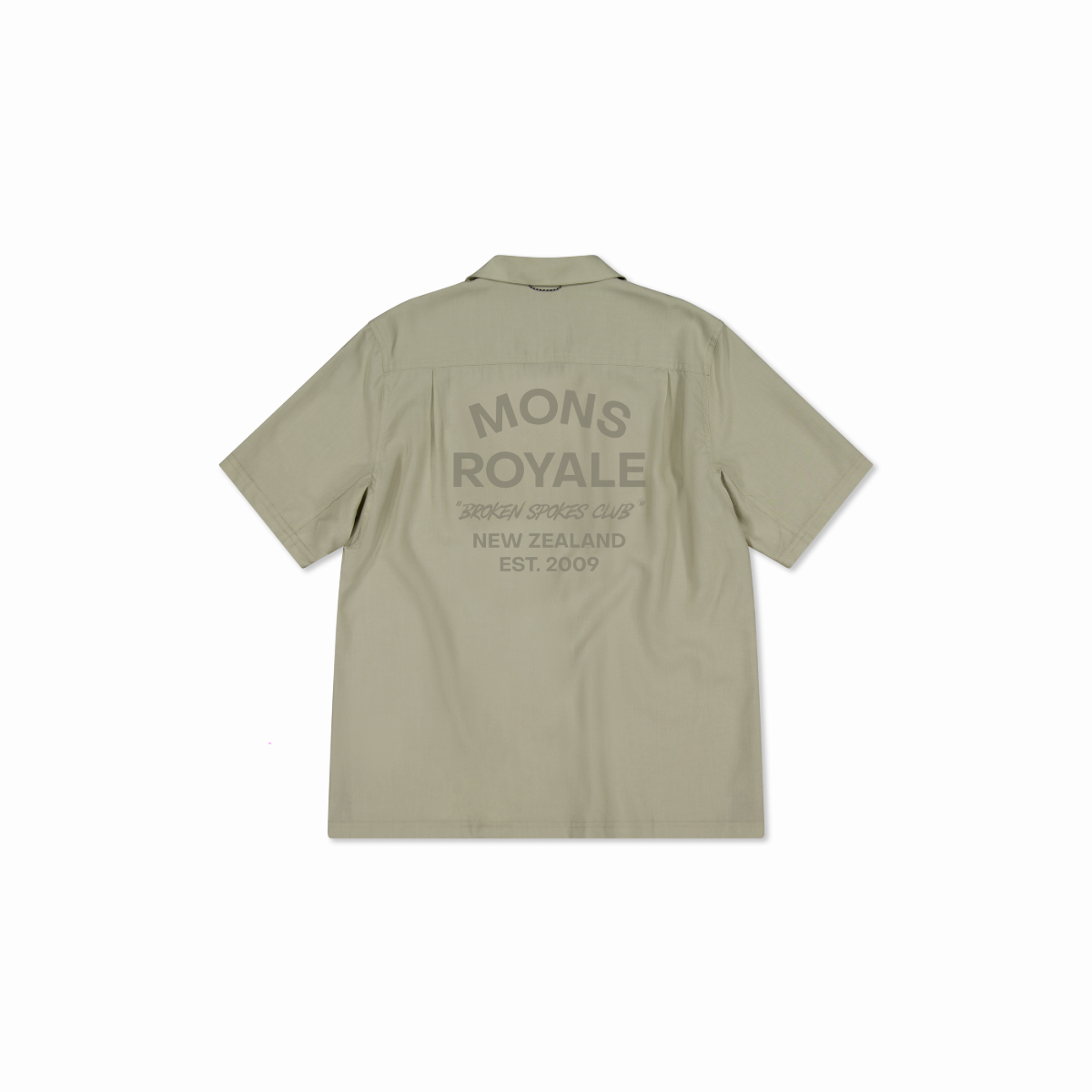 Mons Royale (Sample) - Men's Breezer Merino Short Sleeve Shirt - Dried Eucalyptus - Futureproof.life