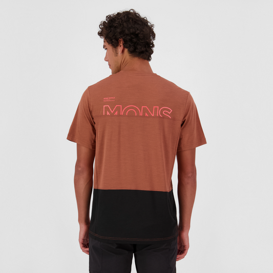 Mons Royale (Sample) - Men's Tarn Merino T-Shirt - Cinnamon/Black - Futureproof.life