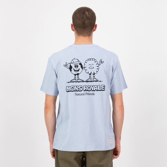 Mons Royale (Sample) - Men's Yonder Merino Organic Cotton T-Shirt - Frost - Futureproof.life