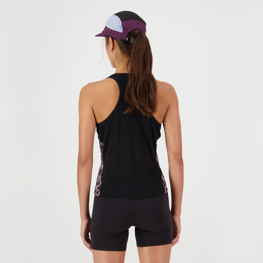 Mons Royale (Sample) - Women's Bella Merino Tank - Rock Leopard/Black