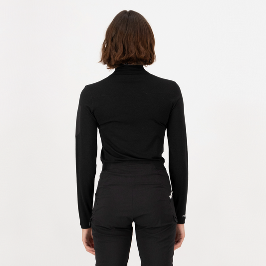 Mons Royale (Sample) - Women's Diversion Merino Mock Neck Long Sleeve - Black