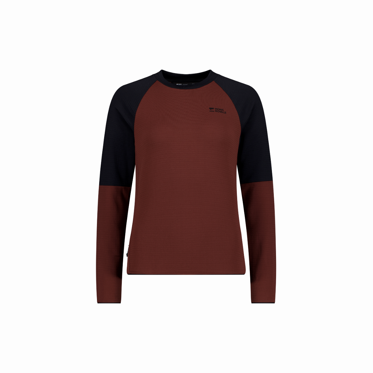Mons Royale (Sample) - Women's Quad Merino Fleece Pullover - Sable/Black
