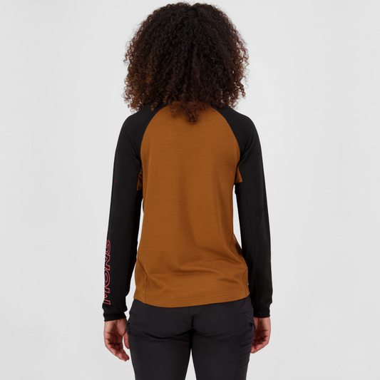 Mons Royale (Sample) - Women's Tarn Merino Long Sleeve - Caramel/Black