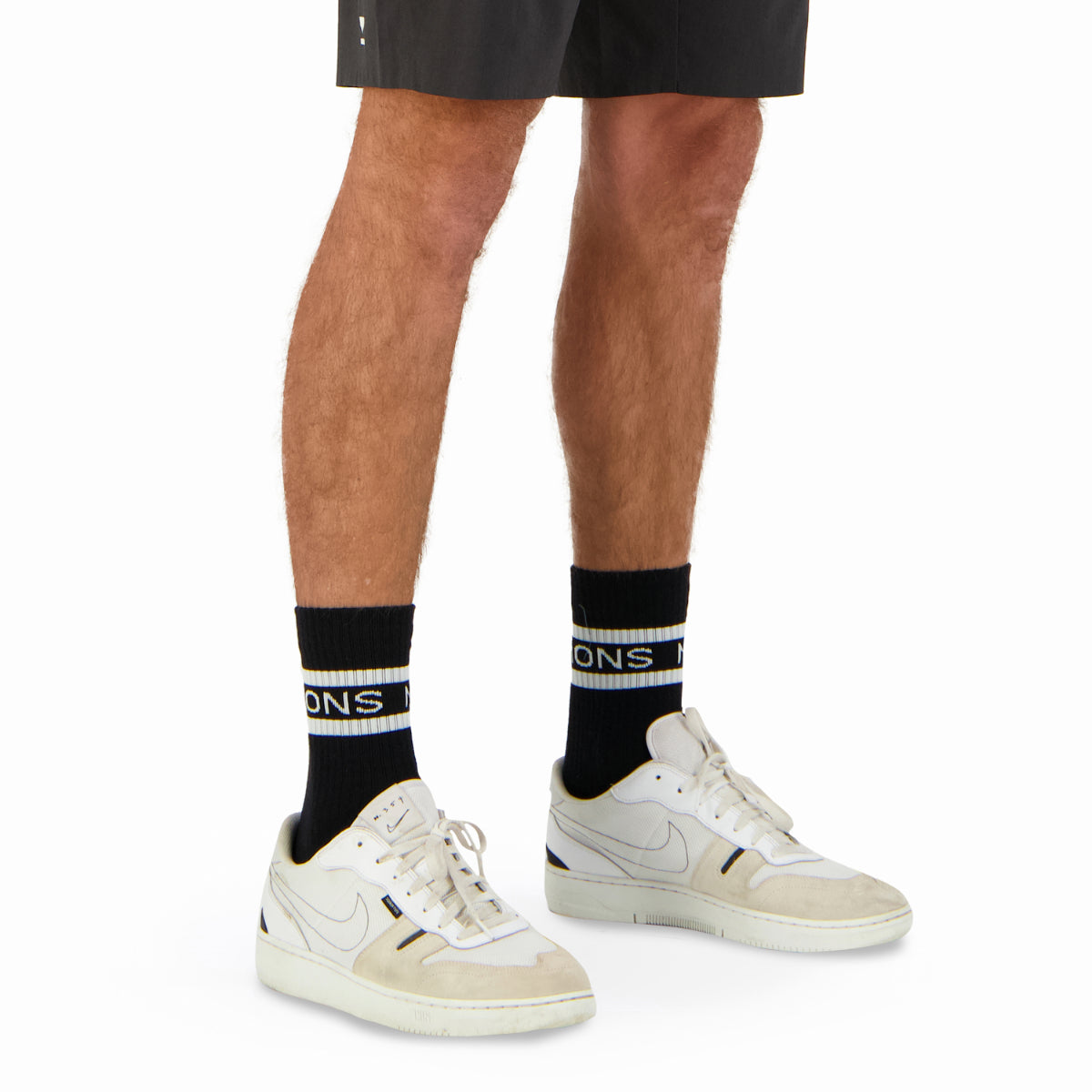 Mons Royale - Unisex Signature Merino Crew Sock - Black/White