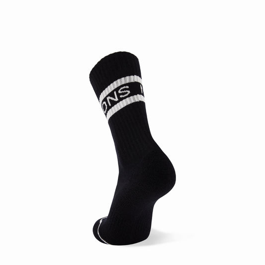 Mons Royale - Unisex Signature Merino Crew Sock - Black/White