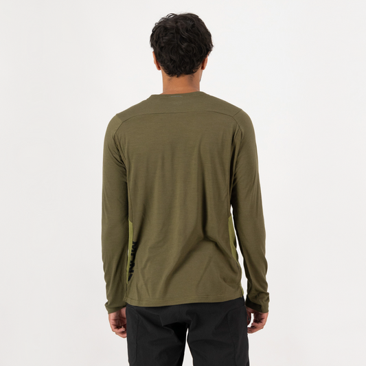 Mons Royale - Men's Diversion Merino Bike Jersey Long Sleeve - Fern/Olive