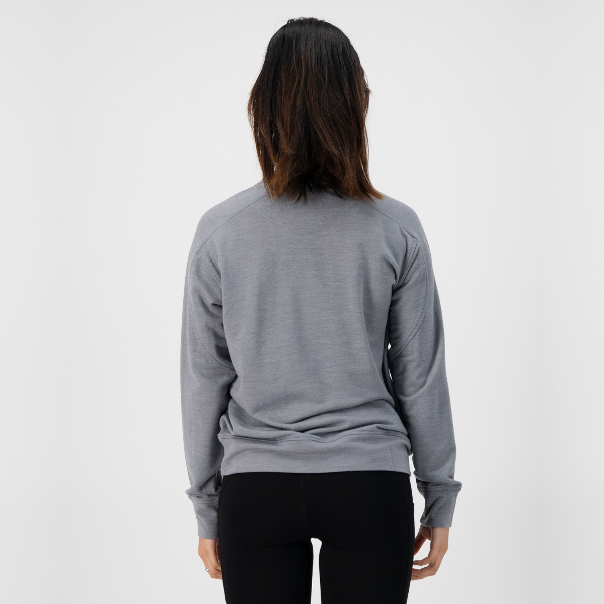Mons Royale (Sample) - Women's Covert Lite Crew - Storm Grey