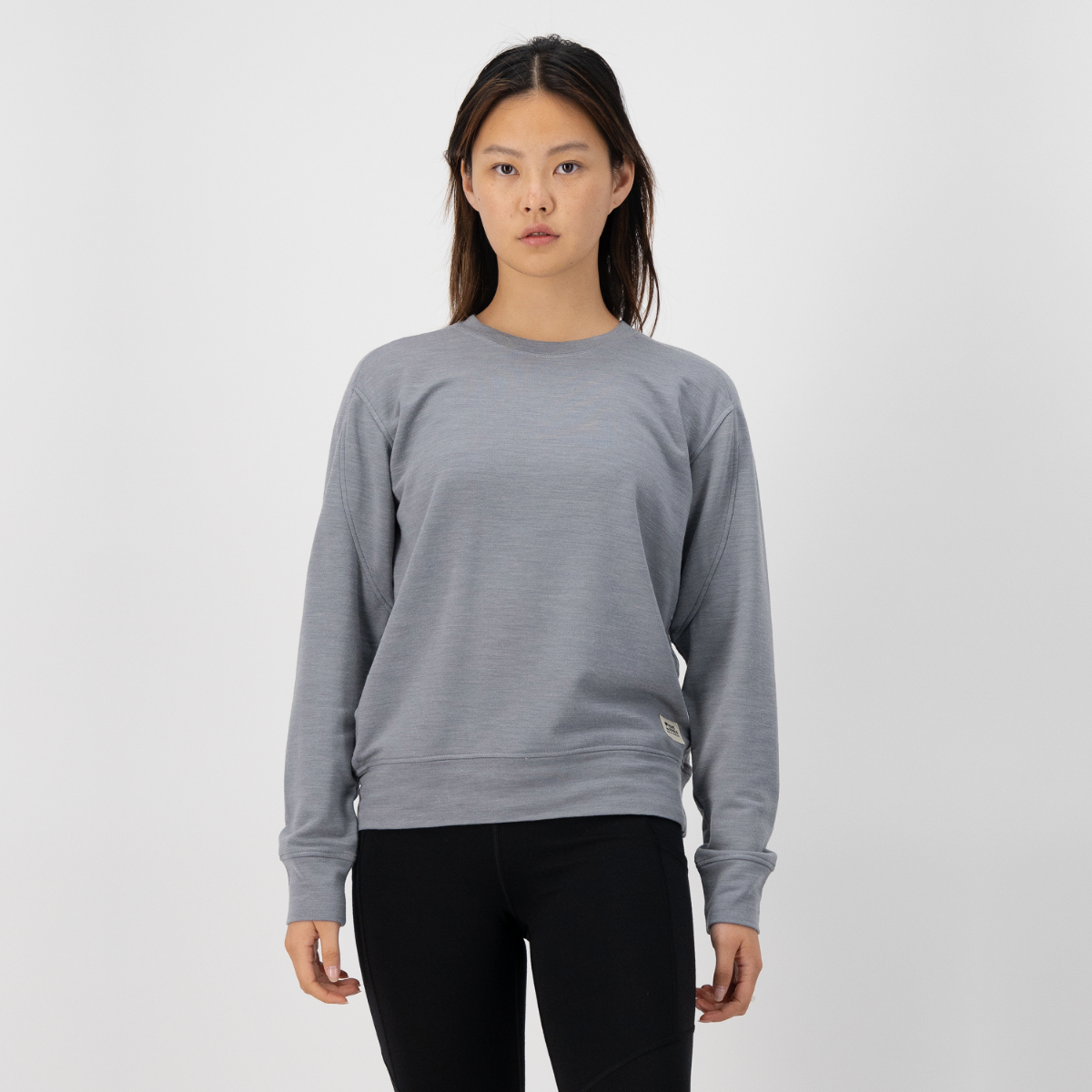 Mons Royale (Sample) - Women's Covert Lite Crew - Storm Grey