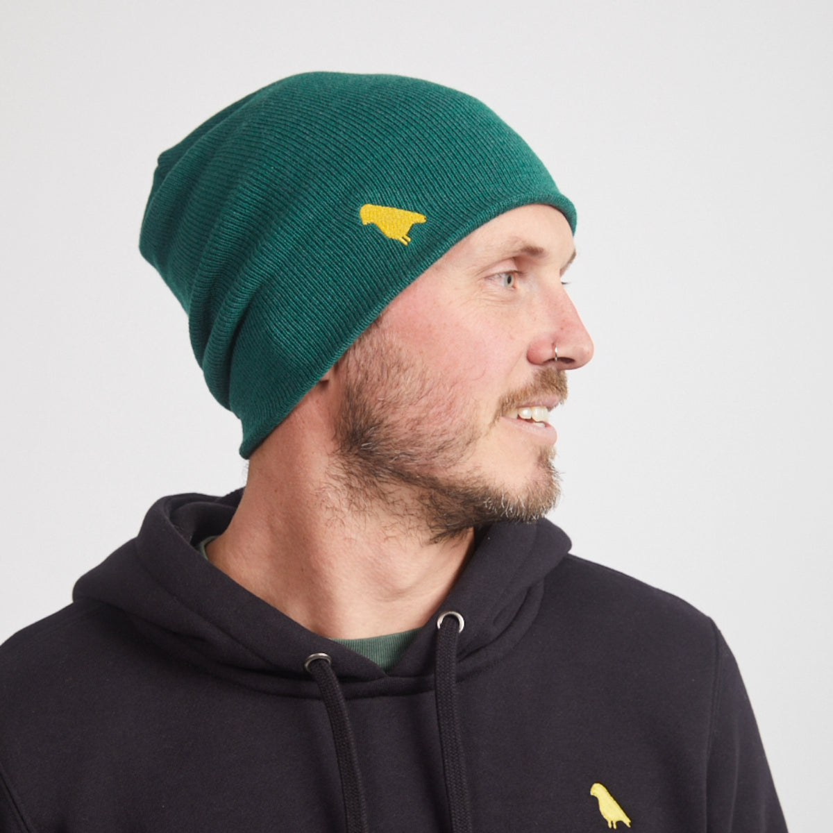 Yuki Threads - Unisex Bird Beanie - Forrest Green