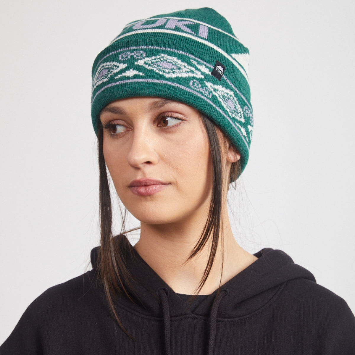 Yuki Threads - Unisex Mountain Vibes Beanie - Forrest Green
