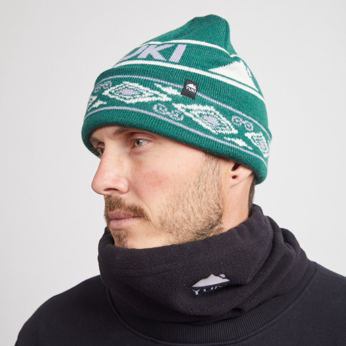 Yuki Threads - Unisex Mountain Vibes Beanie - Forrest Green