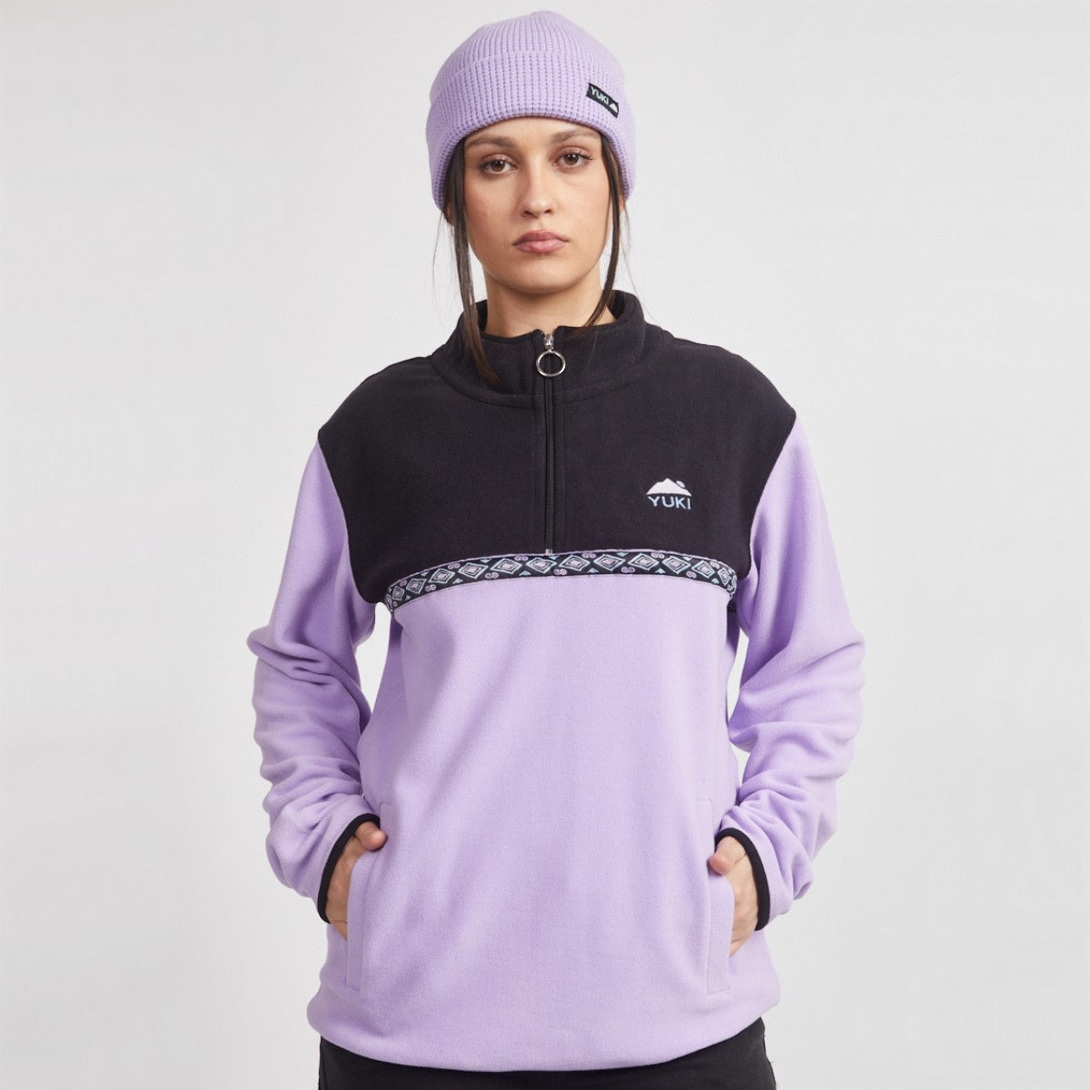 Yuki Threads - Unisex Vibes Fleece - Black / Purple Haze