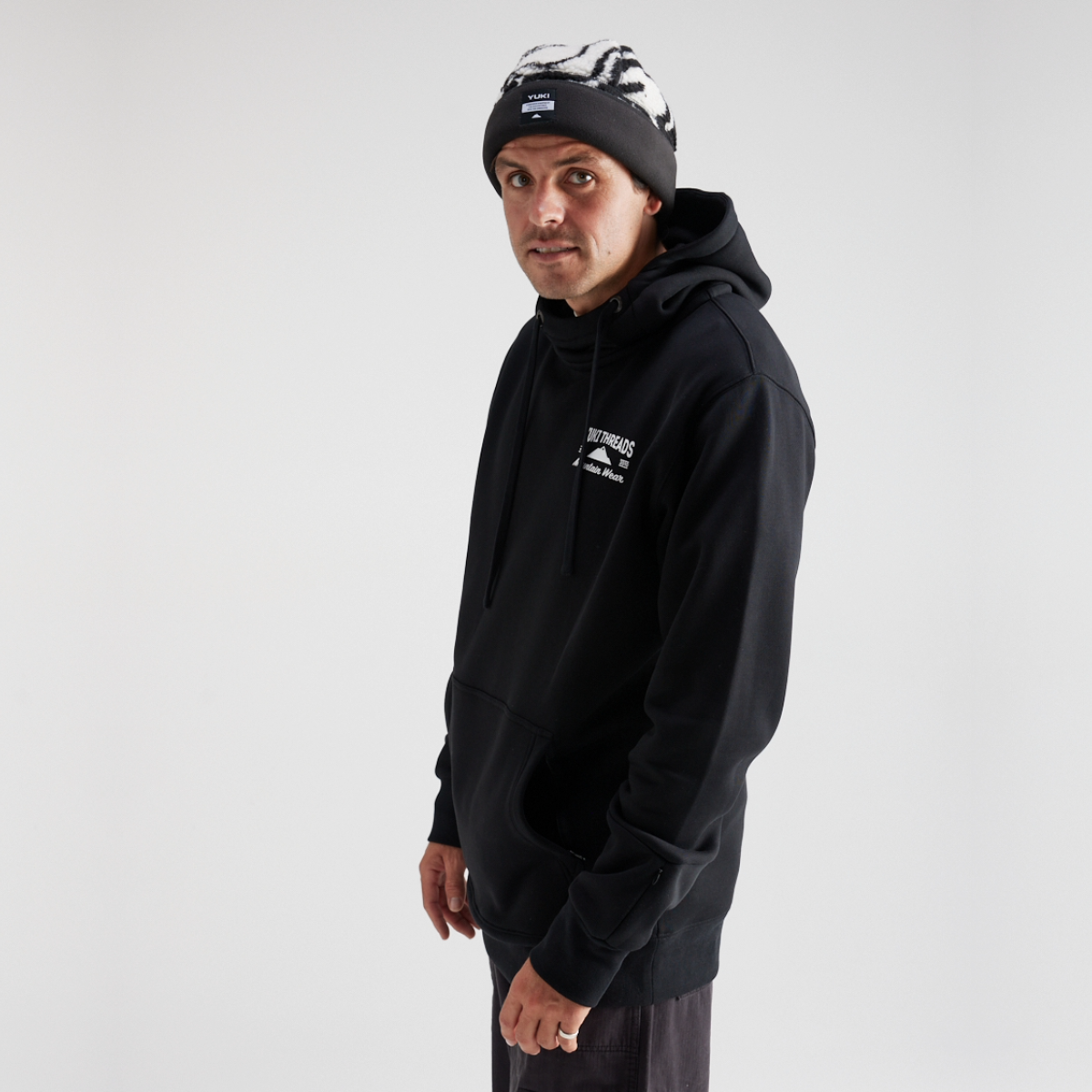 Yuki Threads - Unisex Loop Shred Hoodie - Black