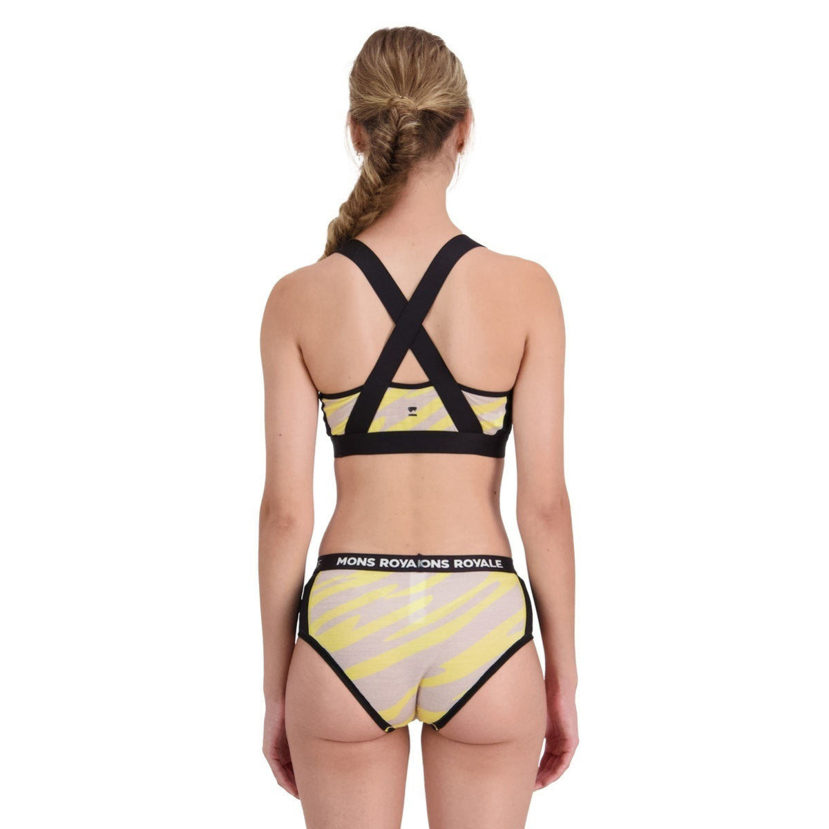 Mons Royale Women's Stella X-Back Bra - Limelight Camo