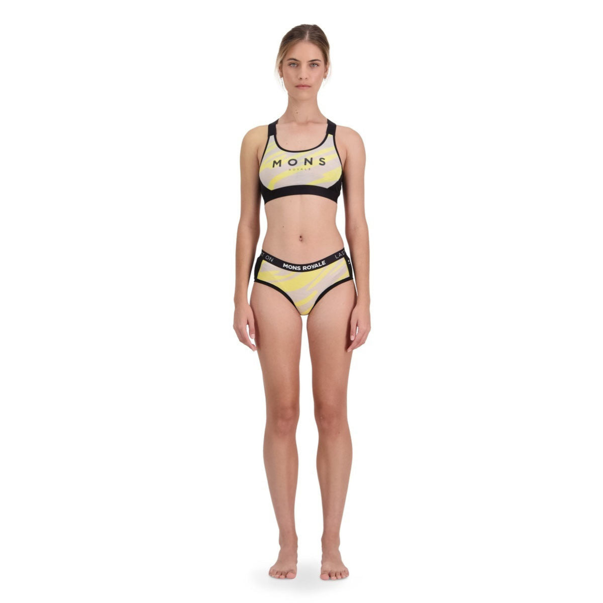 Mons Royale Women's Stella X-Back Bra - Limelight Camo