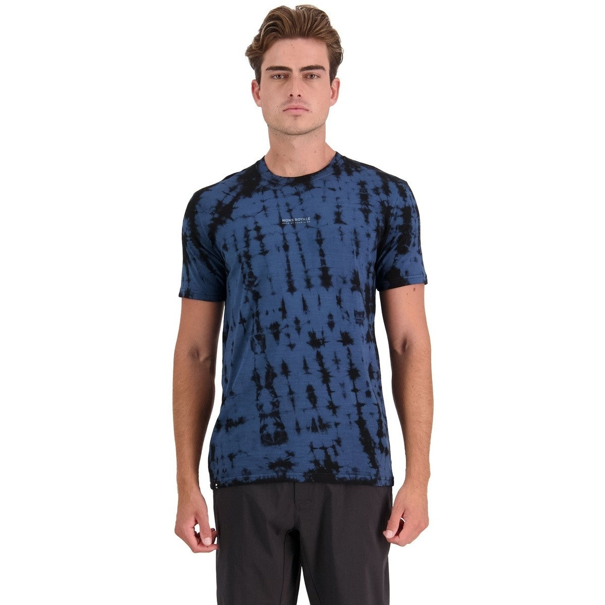 Mons Royale Men's Icon T-Shirt Garment Dyed - Ice Night Tie Dye