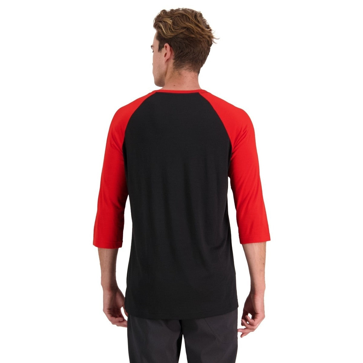 Mons Royale (Sample) - Men's Tarn Merino Shift Raglan 3/4 - Retro Red/Black