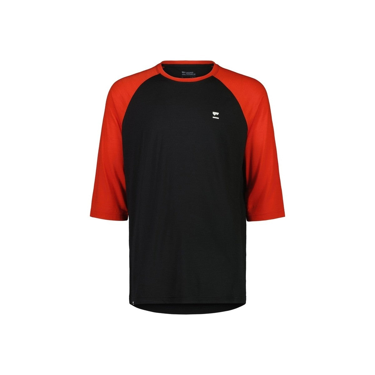 Mons Royale (Sample) - Men's Tarn Merino Shift Raglan 3/4 - Retro Red/Black
