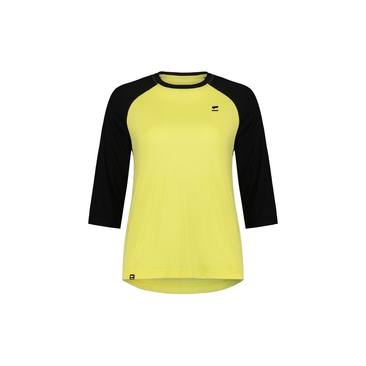 Mons Royale Women's Tarn Merino Shift Raglan 3/4 - Black / Limelight