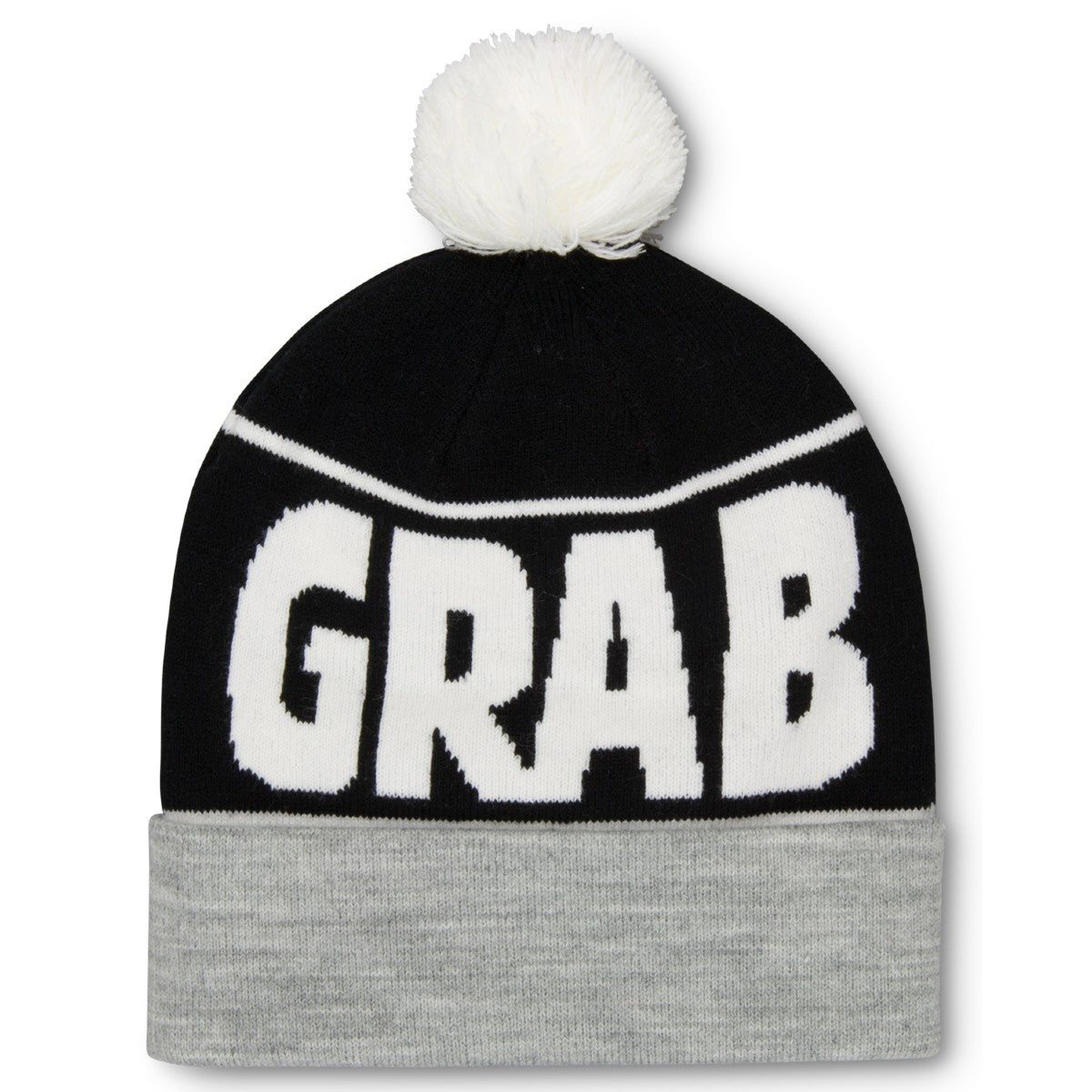 Crab Grab - Pom Beanie - Heather Grey / Black