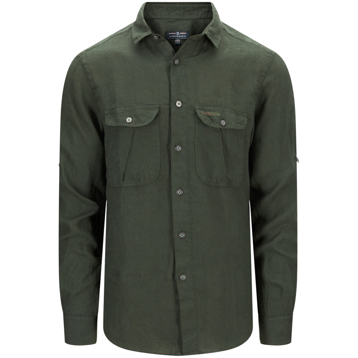 Amundsen Safari Linen Shirt G. Dyed Men's - Olive