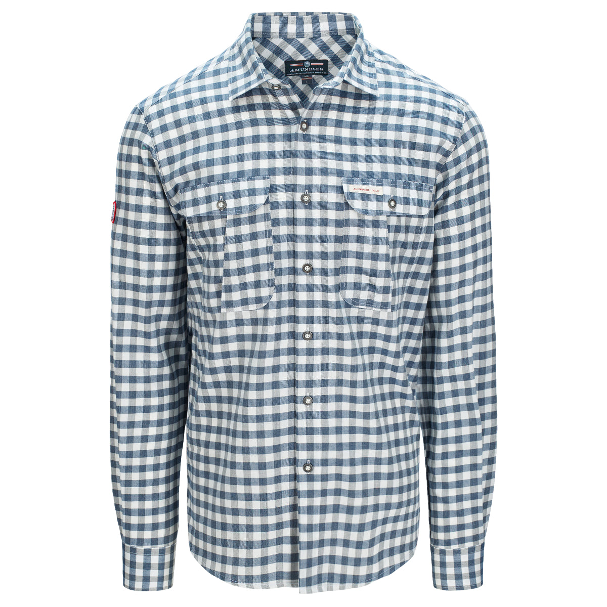 Amundsen Flannel Shirt Mens - Chequered Blue