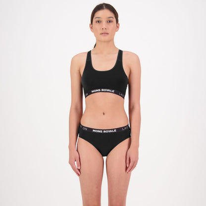 Mons Royale - Women's Sierra Merino Sports Bra - Black - Futureproof.life