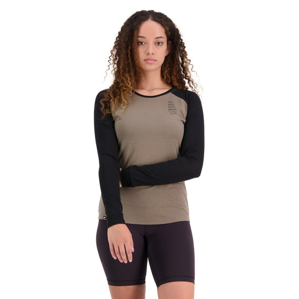 Mons Royale Women's Icon Raglan - Walnut / Black
