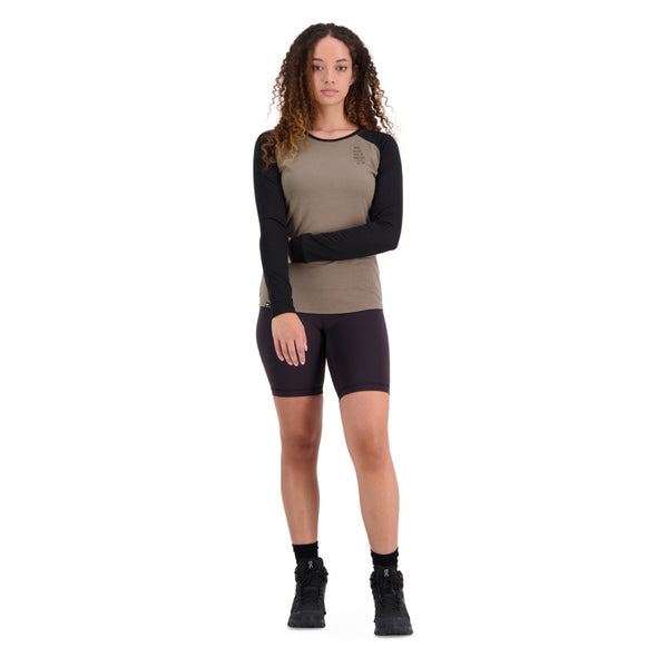 Mons Royale Women's Icon Raglan - Walnut / Black