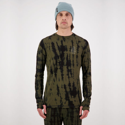 Mons Royale - Men's Cascade Merino Flex 200 LS - Olive Tie Dye