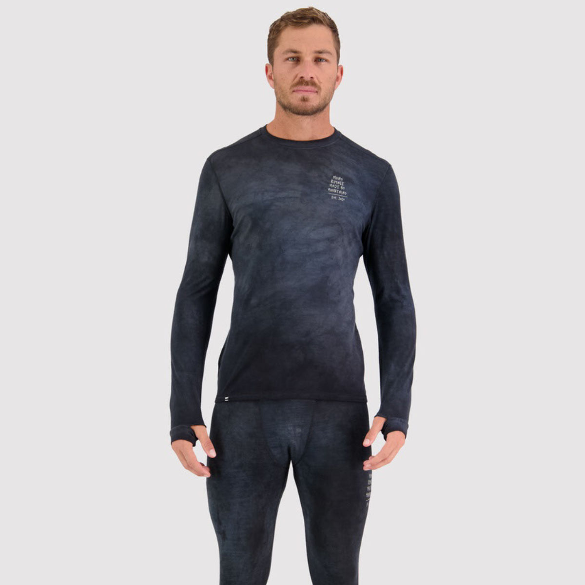 Mons Royale - Men's Cascade Merino Flex 200 LS - Black Storm Wash