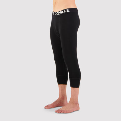 Mons Royale - Men's Cascade Merino Base Layer 3/4 Legging - Black - Futureproof.life